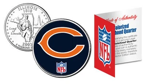 Chicago Bears NFL Illinois US Statehood Quarter Münze *offiziell lizenziert* - Bild 1 von 1