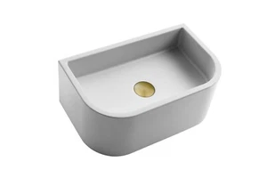 Moderno Cemento Hormigón Rectángulo Colgante en la Pared Lavabo Mate Negro Rosa Gris Blanco - Imagen 1 de 19