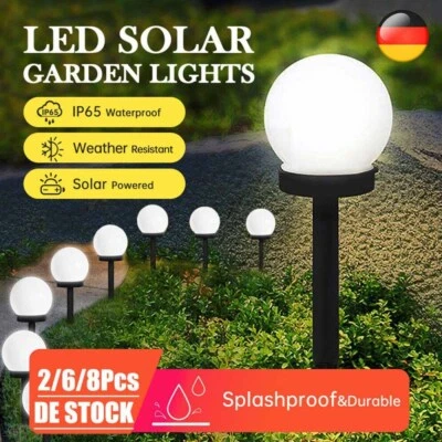 LED Solar Leuchten Gartenleuchte Beleuchtung Außen Kugel Lampen Solarleuchten DE - Bild 1 von 4
