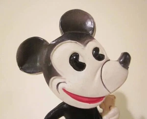 Vintage Disney Celluloid Mickey Mouse Rubber Band Nodder Toy Works 1930s HTF - Picture 1 of 13