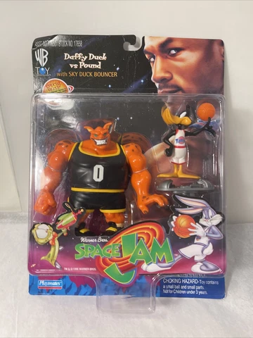 Vintage 1996 Warner Bros Space Jam Daffy Duck vs Pound Figure New Cover