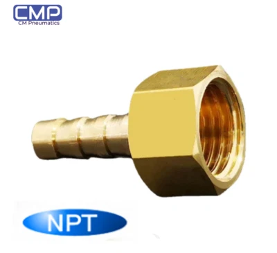1/8" NPT Female Thread TO 1/4" 6.35mm Hose Barb Straight Brass Fitting Union UK - Image 1 of 4