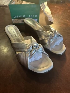 David Tate Womens Cabo Silver Lamb Leather 6.5 M Shoes NIB - Picture 1 of 5