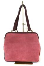 Miu Miu Women's Handbag Tote Hand Shoulder Bag Suede Leather Pink Bordeaux Italy
