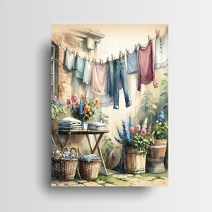 11x14 Laundry Day Canvas Print Wall Art - Picture 1 of 7