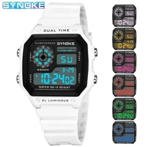 * Armbanduhr Damen Herren Sport Watch Digital Fitness Wasserdicht 3ATM Weiß - Bild 1 von 6