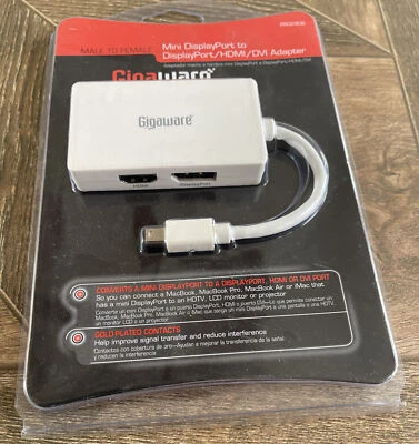Gigaware Male to Female Mini Display Port to Display Port HDMI DVI Adapter ——-10 - Image 1 of 4