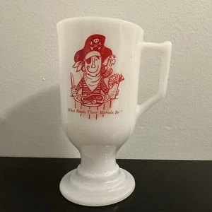 Vintage 1960’s Milk Glass The Pirates' House Restaurant Savannah Georgia Cup Mug - Picture 1 of 7