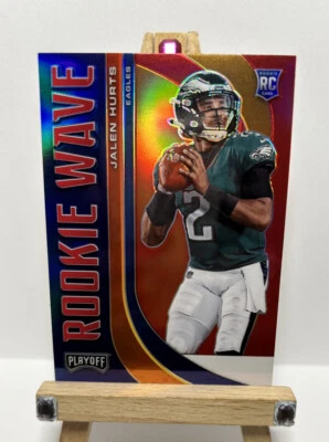 JALEN HURTS 2020 Panini Playoff Rookie Wave RED PRIZM Philadelphia Eagles RC - Image 1 of 4