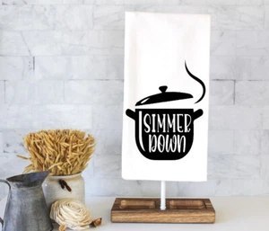 Simmer Down Cooking Kitchen Trifolded Flour Sack Tea Towel Gift - Picture 1 of 1
