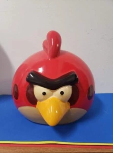 Large Angry Birds Red Ceramic Piggy Bank With Stopper 7.5" Tall 2009-2012 - Picture 1 of 3