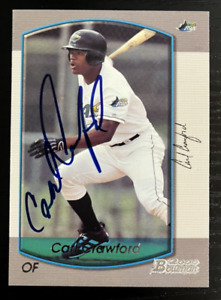 Carl Crawford Signed 2000 Bowman Tampa Bay Rays Auto