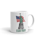 Tasse blanche brillante Stand Proud Statue of Liberty Tasse Amérique