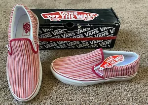 Vans Classic Slip-ON STRIPED (CAPRI) COL#2401 BUFF White Mens 8.5 SKATE SHOES - Picture 1 of 4