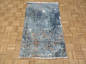 3 x 5 Hand Knotted Modern Abstract Oriental Rug With Silk G10469 - Picture 1 of 9
