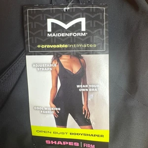 Maidenform Open Bust Body Shaper XL Schwarz Fester Shaper Neu - Bild 1 von 5
