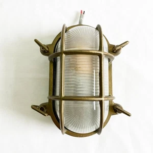 Vintage Foresti & Saurdi Oval Brass Bulkhead Wall Light Made In Italy - Picture 1 of 6