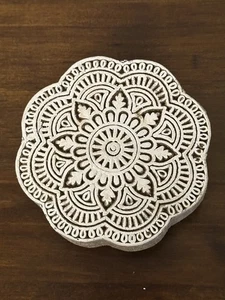Flower Shape Design Printing Block Wooden Stamp New - Picture 1 of 3