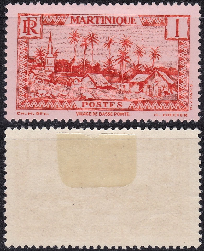 Martinique 1933 1 C. Basse-Pointe Sc-133 MLH OG #W20 - US Seller - Image 1 of 1