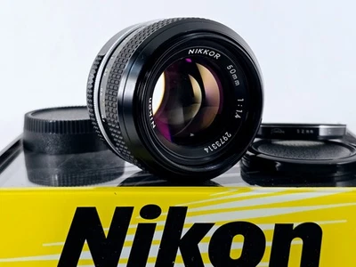 🌸 [Отличное+++] Nikon Non Ai новый Nikkor 50 мм F1.4 стандартный объектив MF из Японии - Изображение 1 из 4
