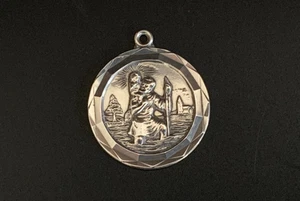 Vintage Silver St. Christopher Pendant-Saint Of Travellers - Picture 1 of 6