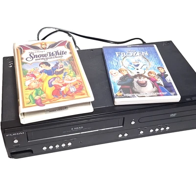 FUNAI DVD VCR Combo Player (No Remote) w/ Snow White VHS & Frozen DVD DV220FX4 - Image 1 of 4