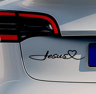 Calcomanía de vinilo corazón de Jesús pegatina religiosa cristiana parachoques coche vaso portátil Foto 1 de 4