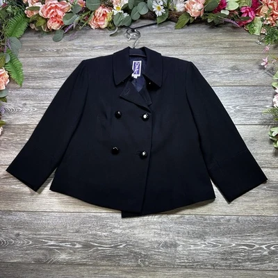 Vintage Zelda Black Blazer Jacket Royalty Victorian Double Breasted Size 8 - Image 1 of 4