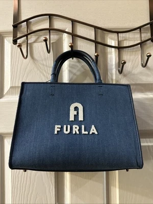¡¡¡Nuevo!!! Bolso de Mano Furla Azul Denim Pequeña Oportunidad Foto 1 de 4