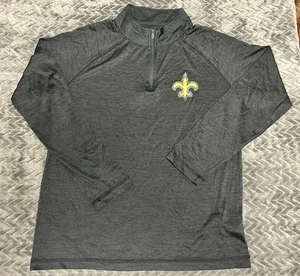 New Orleans Saints Fanatics Mens M Black NFL 1/4 Quarter Zip Pullover Football - Picture 1 of 8