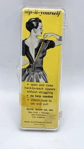 Vintage David Traum Zipper Pull 1950s Zip It Yourself USA Dress Accessory - Picture 1 of 2