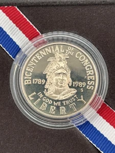 1989-S U.S. Congressional Half Dollar Proof Coin With Box & Cert - Picture 1 of 3
