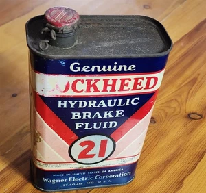 LATTINA LIQUIDO FRENI IDRAULICO ORIGINALE LOCKHEED VINTAGE WAGNER ELETTRICO VUOTA 7,5" - Foto 1 di 6