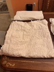 Dan River Window Curtain 40X87 & 3 Valences 19X83 inches White Eyelet - Picture 1 of 8