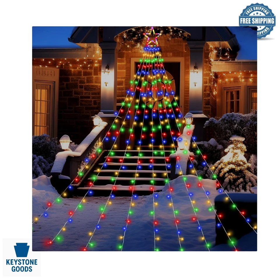 Christmas Decorations Outdoor Lights16.4 FT 320 LED Star Christmas Tree Lights8