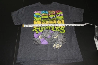 忍者神龟黑色 T 恤 L 码 10-12 儿童 — 第 1/4 张图片