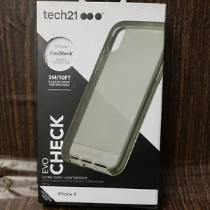 🎅 Tech21 Evo Check Case Apple iPhone X Ultra-thin I Lightweigh Smokey Black🆕️ - Picture 1 of 2
