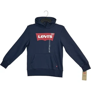 Levis Little & Youth Boys Fleece Pullover Hoodie Size S-L (8-13 years) Navy Blue - Picture 1 of 5