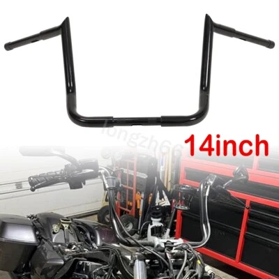 14" Ape Hanger Monkey Bagger Bars Meathook 1.25'' Handlebar For Harley Touring - Image 1 of 4