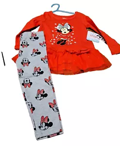DISNEY'S MINNIE MOUSE Outfit Size 24 Months 2 Piece Red Top and Leggings NWT - Picture 1 of 4
