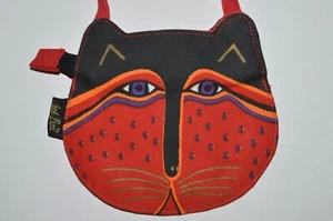 Laurel Burch Adjustable Crossbody Cat Purse w Original Card Red and Black - Picture 1 of 12