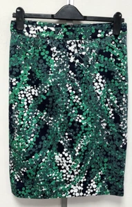 Boden UK10R Eu38R US6R navy blue/green textured lined pencil skirt with stretch - Picture 1 of 10