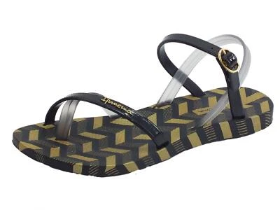 Sandali Ipanema Fashion Sand per donna in caucciù nero e fumo zeppa bassa - Imagen 1 de 3