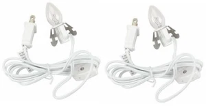 Lot of 2 ~ White Clip Lamp Light 6' Electric Cord w/Socket on/off Switch - Picture 1 of 1