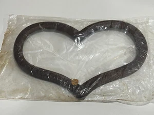 NEW Vtg Hard Plastic Heart Shape Wood Like Fits 6 X 11” Frame pics or stitchery - Picture 1 of 4