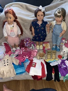 Lot of 3 OUR GENERATION Dolls Large 18 Inch Tall & Clothing - Picture 1 of 19