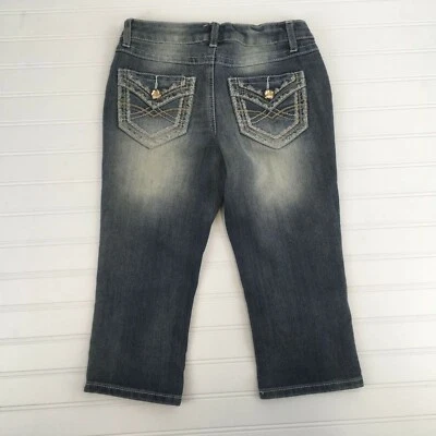 Enfeites femininos Mudd Denim Capris tamanho 8.5 NOVO cintura ajustável Bling - Imagem 1 de 4