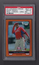 2012 Bowman Chrome Prospects #BCP112 Maikel Franco Orange Refractor RC PSA 10