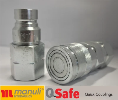 Italian Hydraulic Flat Face Quick Couplings - ISO 16028- BSPP/UNO -Various Sizes - Image 1 of 4