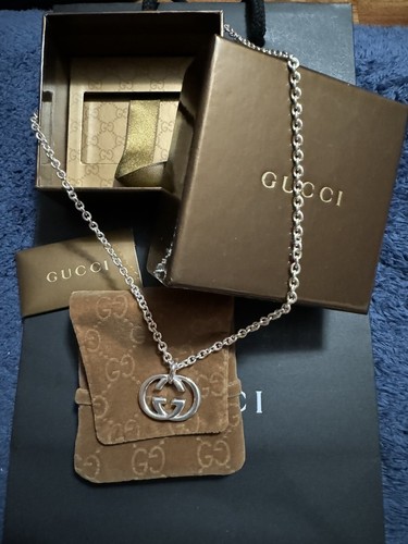 Autentica Collana Doppia Ad Incastro Gucci Gg